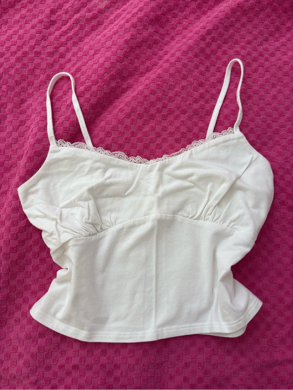 Hollister White Lace-Trim Cami Top - Women